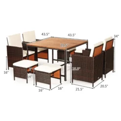 Tangkula 9-Piece Outdoor Patio Dining Set with Acacia Wood Table - White 5 Tangkula 9-Piece Outdoor Patio Dining Set with Acacia Wood Table - White -Tangkula Shop GUEST a2617096 ec69 4b4d b65a 7c04a5d40e96