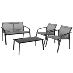 Tangkula 4PCS Patio Conversation Futniture Set W/ Fabric And Anti-Rust Steel Frame -Tangkula Shop GUEST a270b455 330c 4f05 be8f 30e2c7e6a7b7