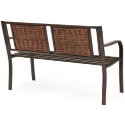 Tangkula Patio Garden Bench - Heavy-Duty Metal Park Chair with Rattan Backrest 10 Tangkula Patio Garden Bench - Heavy-Duty Metal Park Chair with Rattan Backrest -Tangkula Shop GUEST a27e7863 6bdf 4570 b80d 0de0b303a586