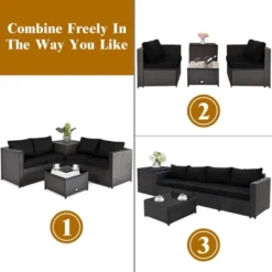 Tangkula 4-Piece Outdoor Rattan Furniture Set with Storage & Cushions -Tangkula Shop GUEST a2ede242 c96a 4a30 bd91 d44d8e9f328d