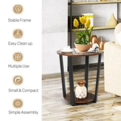Tangkula 2 PCS 2-Tier Industrial Round End Table Metal Sofa Side Table With Storage Shelf 13 Tangkula 2 PCS 2-Tier Industrial Round End Table Metal Sofa Side Table With Storage Shelf -Tangkula Shop GUEST a2efd695 7de7 4c37 8288 b8fb778612ed