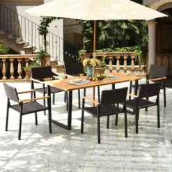 Tangkula Patented 7PCS Patio Garden Dining Set Outdoor Dining Furniture Set W/ Umbrella Hole -Tangkula Shop GUEST a3642d1d 9cc5 4656 b95e 3c7760025508