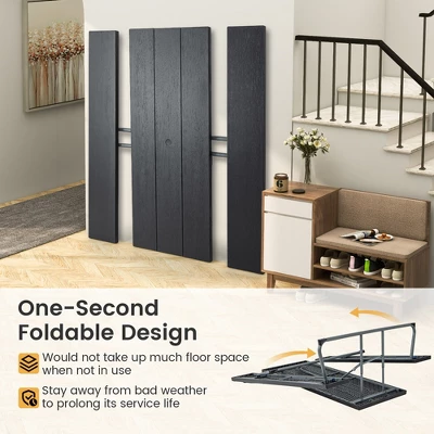 Tangkula Folding Picnic Table W/ 2 Benches 6 FT Camping Table Set W/ Metal Frame 4 Tangkula Folding Picnic Table W/ 2 Benches 6 FT Camping Table Set W/ Metal Frame - Image 4