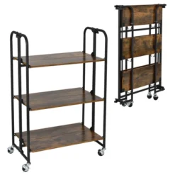 Tangkula 3-Tier Folding Bar Cart Kitchen Serving Island Utility Cart Storage Shelves 13 Tangkula 3-Tier Folding Bar Cart Kitchen Serving Island Utility Cart Storage Shelves -Tangkula Shop GUEST a4064095 e766 4b60 a90e 08a70c978f7a