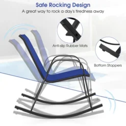 Tangkula 4 PCS Patio Rocking Chair Outdoor Ergonomic Rockers W/ Breathable Fabric Seat Navy 11 Tangkula 4 PCS Patio Rocking Chair Outdoor Ergonomic Rockers W/ Breathable Fabric Seat Navy -Tangkula Shop GUEST a420e3e4 50e6 4410 921c 72781fe9a2b1