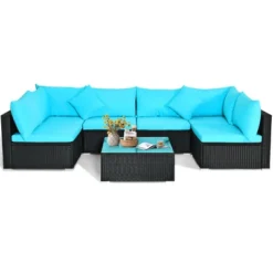 Tangkula 7-Piece Patio PE Rattan Sectional Sofa Furniture Set Wicker Sofa Conversation Set -Tangkula Shop GUEST a4447225 c636 47e7 8bd1 a718ce244384