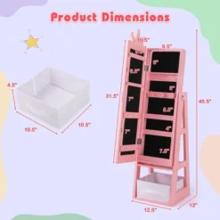Tangkula Kids Jewelry Cabinet W/ Full-Length Mirror Foldable Drawer Anti-toppling System -Tangkula Shop GUEST a44a33ab f52f 4c62 aabe 543b2ab3fdb3