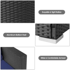 Tangkula 3-Piece Outdoor Rattan Conversation Set - Navy Blue Cushions 15 Tangkula 3-Piece Outdoor Rattan Conversation Set - Navy Blue Cushions -Tangkula Shop GUEST a4713f35 61f5 452a bdbb f28d0462b759