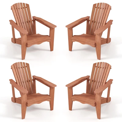 Tangkula 4PCS Solid Wood Garden Adirondack Chairs with High Backrest & Contoured Seat 9 Tangkula 4PCS Solid Wood Garden Adirondack Chairs with High Backrest & Contoured Seat - Image 9