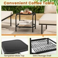 Tangkula 3-Piece L-Shaped Outdoor Rattan Sectional Sofa Set with Coffee Table -Tangkula Shop GUEST a4f61674 1bb9 4e31 a41f 000735d19857