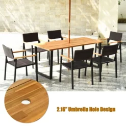 Tangkula Patented 7PCS Patio Garden Dining Set Outdoor Dining Furniture Set W/ Umbrella Hole -Tangkula Shop GUEST a4fd9247 564e 4b79 9898 a1a5128deb9b