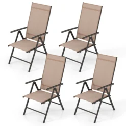 Tangkula 4-Piece Patio Folding Dining Chairs with 7-Level Adjustable High Backrest 13 Tangkula 4-Piece Patio Folding Dining Chairs with 7-Level Adjustable High Backrest -Tangkula Shop GUEST a52d4325 f3a9 4d2d 8802 d4f68cfa4cb9