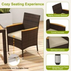 Tangkula 9 Pieces Patio Dining Set For 8 Outdoor Rectangular Acacia Wood Table And PE Rattan Chairs With Umbrella Hole -Tangkula Shop GUEST a563a16e 245f 4915 bd1b e40c3378afba