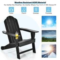 Tangkula Outdoor Adirondack Chair W/Ergonomic Design&Ottoman Lounge Armchair HDPE Chair For Yard&Patio Black/Grey/Turquoise/White -Tangkula Shop GUEST a5759973 bdd5 4612 9f1c ea9a15e2d67d