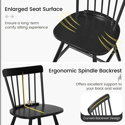 Tangkula Dining Chairs Set Of 4 Farmhouse Kitchen Chair W/ Rubber Wood Frame Wide Seat 7 Tangkula Dining Chairs Set Of 4 Farmhouse Kitchen Chair W/ Rubber Wood Frame Wide Seat - Image 7