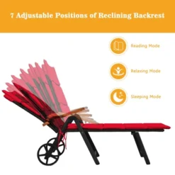 Tangkula Foldable Beach Sling Chair with 7 Adjustable Positions & Cushion -Tangkula Shop GUEST a5b9ff6b ebc0 4e99 9386 b1fd63801751