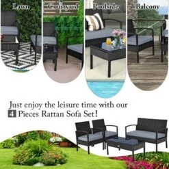 Tangkula 8PCS Rattan Wicker Outdoor Patio Cushioned Sofa Coffee Table Furniture Set -Tangkula Shop GUEST a6121b2d 1bf2 4059 a701 63d3a8e4fd3e
