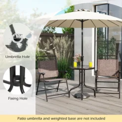 Tangkula 3-Piece Outdoor Bistro Set: Tempered Glass Table & Folding Chairs -Tangkula Shop GUEST a61e2e3e 7e39 4753 8f64 952bd782c335