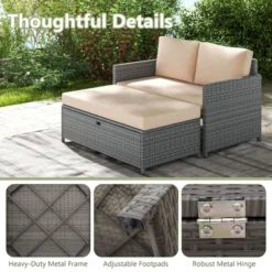 Tangkula Outdoor Rattan Daybed with 31 Gallon Storage Ottoman -Tangkula Shop GUEST a6451825 3348 407b ba84 cad0578d3c0b