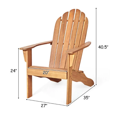 Tangkula 2PCS Classic Wooden Adirondack Chairs for Outdoor Patio & Garden 8 Tangkula 2PCS Classic Wooden Adirondack Chairs for Outdoor Patio & Garden - Image 8