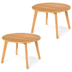 Tangkula 2PCS Outdoor Acacia Wood Side Table Patio 24.5" Round End Table W/ Slatted Tabletop 17 Tangkula 2PCS Outdoor Acacia Wood Side Table Patio 24.5" Round End Table W/ Slatted Tabletop -Tangkula Shop GUEST a663e1ab 6e10 4bc6 ad50 d46b8e714635