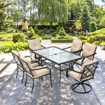 Tangkula 4 PCS Patio Dinning Chairs Cushioned Chairs W/Steel Frame For Garden Backyard & Poolside 1 Tangkula 4 PCS Patio Dinning Chairs Cushioned Chairs W/Steel Frame For Garden Backyard & Poolside
