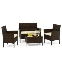Tangkula 4 Piece Patio Rattan Conversation Set with Tempered Glass Table 23 Tangkula 4 Piece Patio Rattan Conversation Set with Tempered Glass Table -Tangkula Shop GUEST a6c23db9 c06f 4b2e 9c26 06e93af4020d