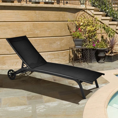 Tangkula Outdoor Chaise Lounge Chair Patio Lounge Recliner With 6-Position Adjustable Backrest 2 Tangkula Outdoor Chaise Lounge Chair Patio Lounge Recliner With 6-Position Adjustable Backrest - Image 2