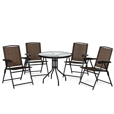 Tangkula Set of 4 Folding Sling Chairs with 3-Level Adjustable Backrests 5 Tangkula Set of 4 Folding Sling Chairs with 3-Level Adjustable Backrests - Image 5