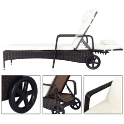 Tangkula Adjustable Wicker Patio Lounge Outdoor Rattan Cushioned Recliner -Tangkula Shop GUEST a749eb79 66a2 4c36 a4c8 9ab2ee624b3b