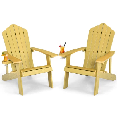 Tangkula 2PCS Adirondack Chair HIPS Adirondack Chair W/Cup Holder Realistic Wood Grain Weather Resistant Outdoor Chair For 380 LBS Weight Capacity Black/Navy/White/Teak/Dark Green/Red/Light Grey/Yellow 16 Tangkula 2PCS Adirondack Chair HIPS Adirondack Chair W/Cup Holder Realistic Wood Grain Weather Resistant Outdoor Chair For 380 LBS Weight Capacity Black/Navy/White/Teak/Dark Green/Red/Light Grey/Yellow - Image 16