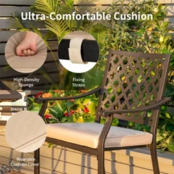 Tangkula 3 Piece Patio Bar Bistro Set, Outdoor Bar Height Stool & Table Ergonomic Seat W/ Comfortable Cushion Reinforced Steel Structure -Tangkula Shop GUEST a7be0ca5 21b6 40a5 8ef9 c516c696e904