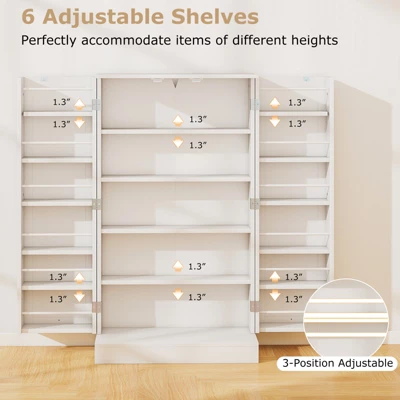 Tangkula 41" Tall Pantry Cabinet Kitchen Storage Cabinet W/ Doors & Adjustable Shelves 6 Tangkula 41" Tall Pantry Cabinet Kitchen Storage Cabinet W/ Doors & Adjustable Shelves - Image 6