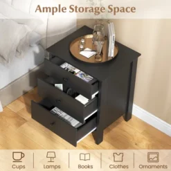 Tangkula 3-Drawer Modern Nightstand Bedside Table Wooden End Table White/Black 16 Tangkula 3-Drawer Modern Nightstand Bedside Table Wooden End Table White/Black -Tangkula Shop GUEST a8180539 a117 45d0 a418 55d90d45a742 1
