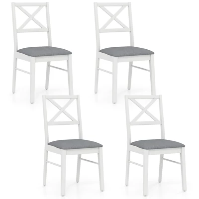 Tangkula Dining Chairs Set Of 4 Upholstered Kitchen Side Chairs W/ Rubber Wood Frame 11 Tangkula Dining Chairs Set Of 4 Upholstered Kitchen Side Chairs W/ Rubber Wood Frame - Image 11