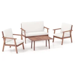 Tangkula 4-Piece Acacia Wood Outdoor Conversation Set with Coffee Table 5 Tangkula 4-Piece Acacia Wood Outdoor Conversation Set with Coffee Table -Tangkula Shop GUEST a83e6040 47c9 4e55 bfb5 e2fa99e871e1