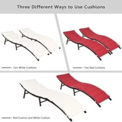 Tangkula 2PCS Outdoor Patio Rattan Wicker Lounge Chair Chaise Folding W/ Reversible Cushions Red & White 11 Tangkula 2PCS Outdoor Patio Rattan Wicker Lounge Chair Chaise Folding W/ Reversible Cushions Red & White -Tangkula Shop GUEST a87e1296 d8ee 4349 a860 f3cf5924cd0e