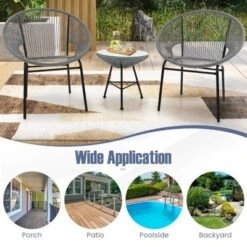 Tangkula 3 Pieces Acapulco Chair Set Wicker Conversation Bistro Set W/ Tempered Glass Table -Tangkula Shop GUEST a8b91f67 84b6 4cc7 8ecf 2488747d65b6