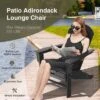 Tangkula HDPE Adirondack Chair W/Ergonomic Design&Ottoman Outdoor Lounge Armchair Chair For Yard&Patio Black
