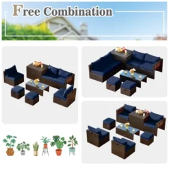 Tangkula 8 PCS Outdoor Wicker Furniture Set W/Storage Box Tempered Glass Table 2 Ottomans -Tangkula Shop GUEST a930904d 97f8 4129 a11d 76c1fcdf9089