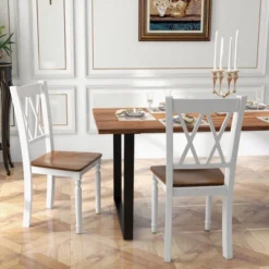 Tangkula Dining Chairs Set Of 4 Wood Farmhouse Dining Room Side Chairs For Home Kitchen -Tangkula Shop GUEST a94b059a 63c6 467e 9313 149cf011bc71