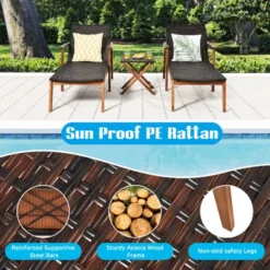 Tangkula 3PCS Chaise Lounge Set 4-Level Folding Chaise Lounge Adjustable Outdoor Beach With Wicker Side Table 13 Tangkula 3PCS Chaise Lounge Set 4-Level Folding Chaise Lounge Adjustable Outdoor Beach With Wicker Side Table -Tangkula Shop GUEST a99388c9 2546 4f0e af31 ffd7e01a1ddd