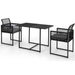 Tangkula 3-Piece PE Wicker Patio Dining Set with Space-Saving Folding Chairs -Tangkula Shop GUEST a9db6164 03c9 4dc5 86e1 5bb75ee253d1