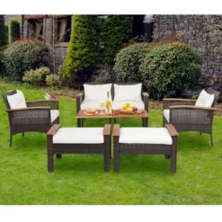 Tangkula 7PCS Patio Rattan Sofa Set Outdoor Wicker Conversation Set W/ Coffee Tables -Tangkula Shop GUEST aa13c6fb 0754 4e5f b7e1 a973970e853b