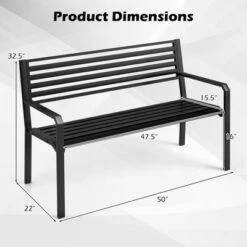 Tangkula 50" Outdoor Metal Park Bench For 2-3 People W/ Armrests & Backrest For Backyard 16 Tangkula 50" Outdoor Metal Park Bench For 2-3 People W/ Armrests & Backrest For Backyard -Tangkula Shop GUEST aa3d3f51 c075 4b9c 9ed7 0d3bb8083335