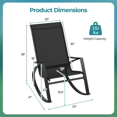 Tangkula 4-Piece Patio Rocking Chairs - Ergonomic Outdoor Seating Set 8 Tangkula 4-Piece Patio Rocking Chairs - Ergonomic Outdoor Seating Set - Image 8