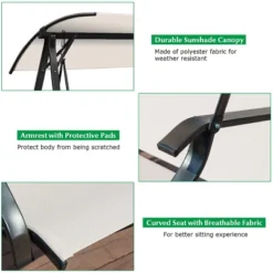 Tangkula Outdoor Patio Swing Loveseat Hammock Hanging Chair Beige -Tangkula Shop GUEST aabfb276 38a7 4b08 b6f5 1b96387bb273