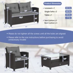 Tangkula 4-Piece Outdoor Rattan Furniture Set with Cushioned Sofa & Table 8 Tangkula 4-Piece Outdoor Rattan Furniture Set with Cushioned Sofa & Table -Tangkula Shop GUEST aae8ec87 92af 400f ab0f 685107114bd5 1