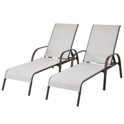 Tangkula 2-Piece Outdoor Chaise Lounge Set, Adjustable 5-Position Reclining Chairs with Armrests, Gray 19 Tangkula 2-Piece Outdoor Chaise Lounge Set, Adjustable 5-Position Reclining Chairs with Armrests, Gray -Tangkula Shop GUEST ab083be6 3743 4818 81ff ad4736e9a361