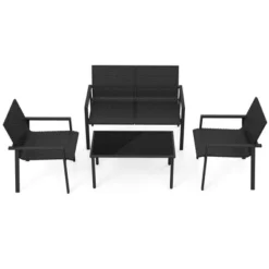 Tangkula 4 PCS Patio Furniture Set Heavy Duty Galvanized Metal Frame Wicker Table Black 18 Tangkula 4 PCS Patio Furniture Set Heavy Duty Galvanized Metal Frame Wicker Table Black -Tangkula Shop GUEST ab961927 79a8 4266 94dc e810600d5fb6